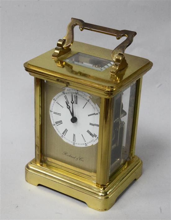 A carriage clock, 5in.